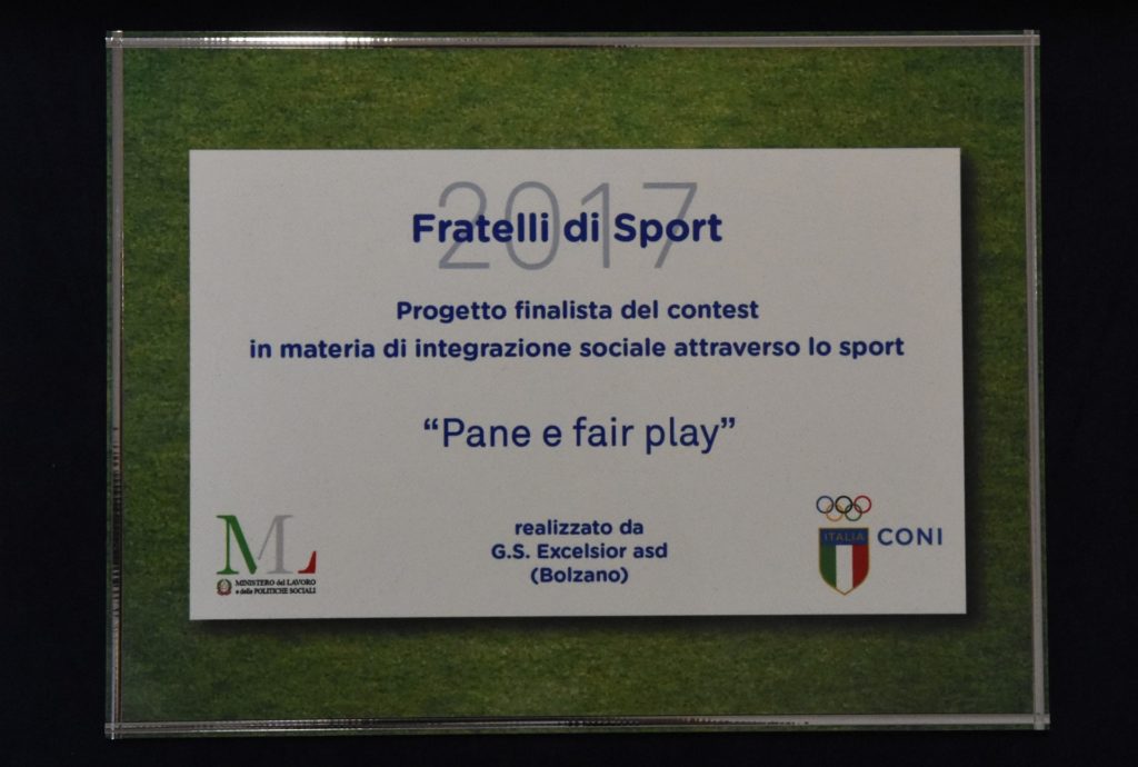 Premio Coni "Fratelli si sport" 2017